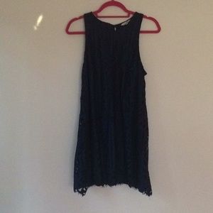 Blue crochet swing dress